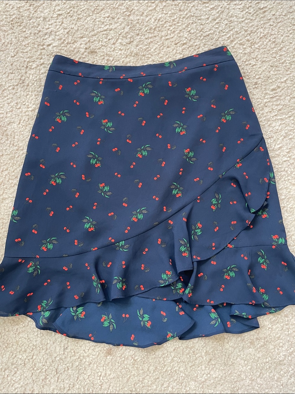 Banana Republic Factory Cherry Print Ruffle Skirt Size 2